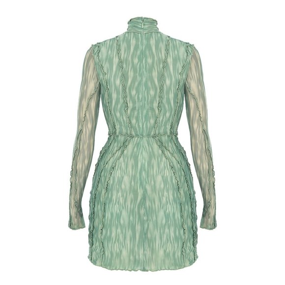 ๐HP๐ New House of CB Dylan Ivy Sexy Mesh Lace Up Long Sleeve Mini Dress Large - Picture 6 of 15